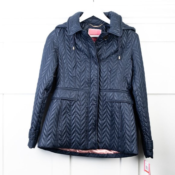 NEW Kate Spade quilted Navy jacket XS